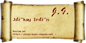 Jókay Irén névjegykártya